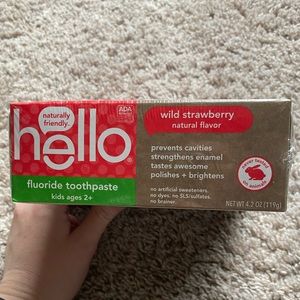 4-pack of hello brand Wild Strawberry toothpaste brand new sealed in boxes